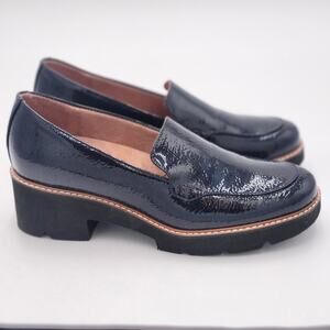 Naturalizer Darry Womens Loafers Slip-Ons Navy Patent Leather Size 9 S0036
